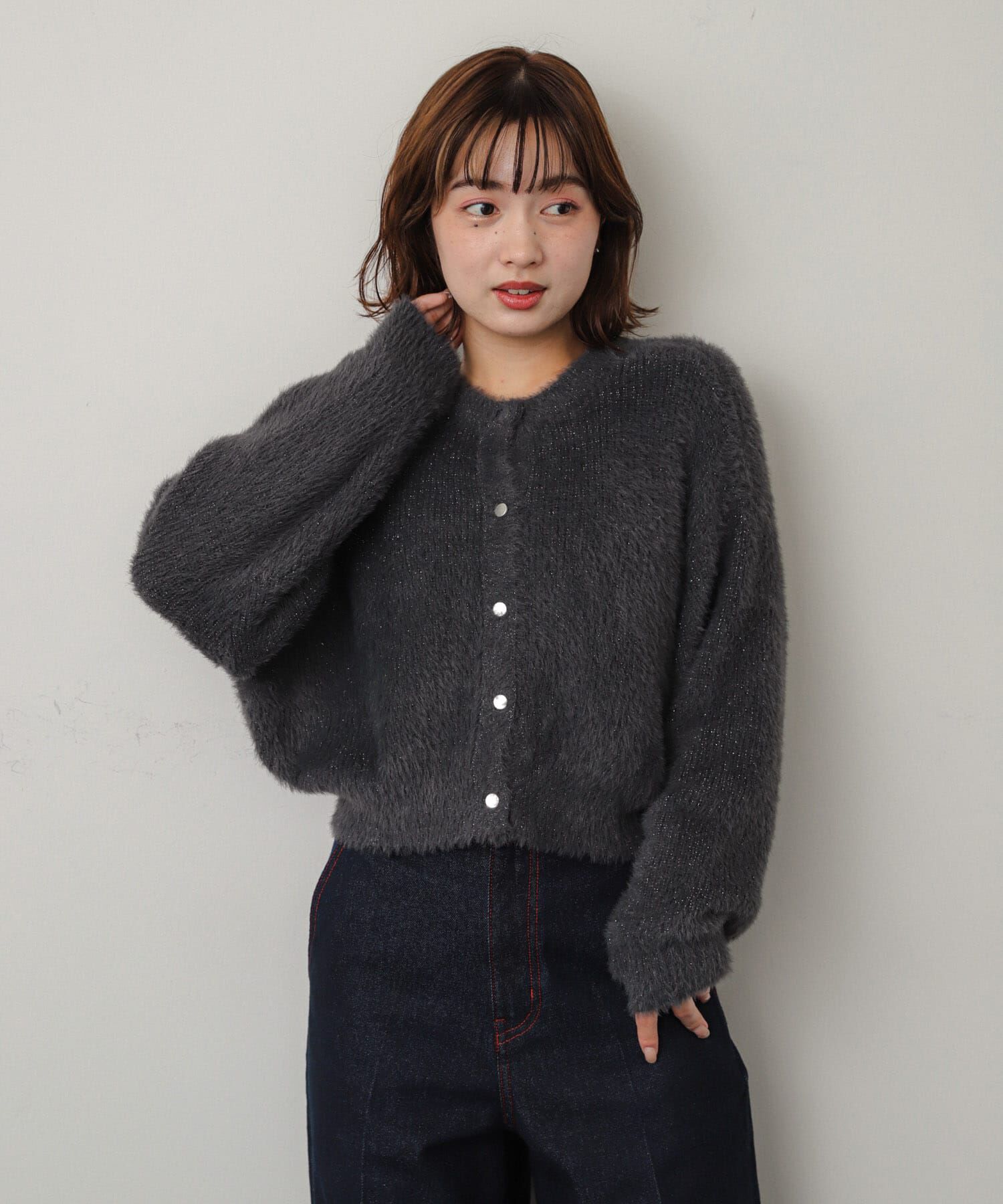 SENSE OF PLACE by URBAN RESEARCH「ラメシャギークロップドカーディガン」|ニット・セーター|