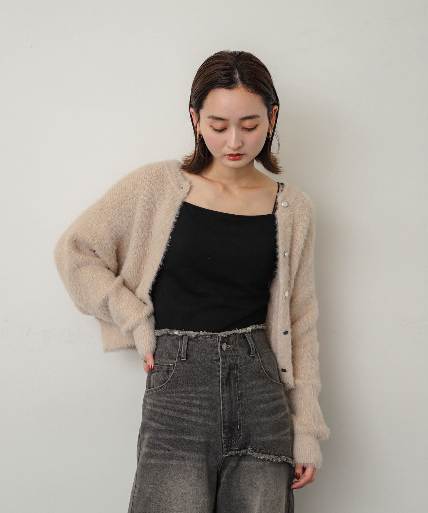 SENSE OF PLACE by URBAN RESEARCH「ラメシャギークロップドカーディガン」|ニット・セーター|