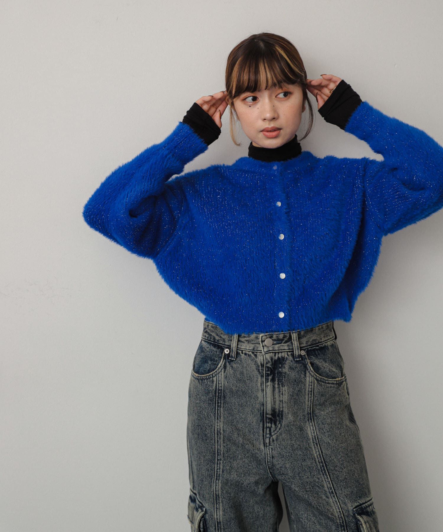 SENSE OF PLACE by URBAN RESEARCH「ラメシャギークロップドカーディガン」|ニット・セーター|