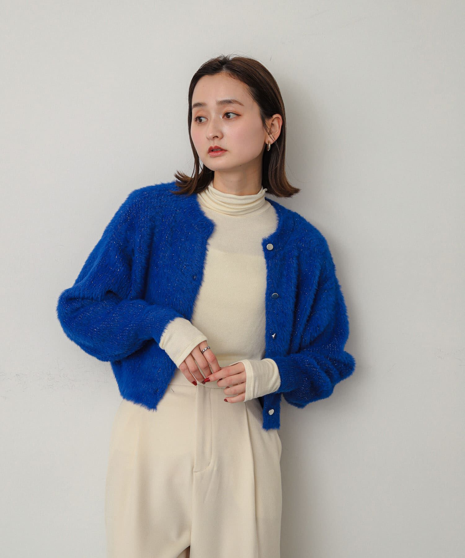 SENSE OF PLACE by URBAN RESEARCH「ラメシャギークロップドカーディガン」|ニット・セーター|