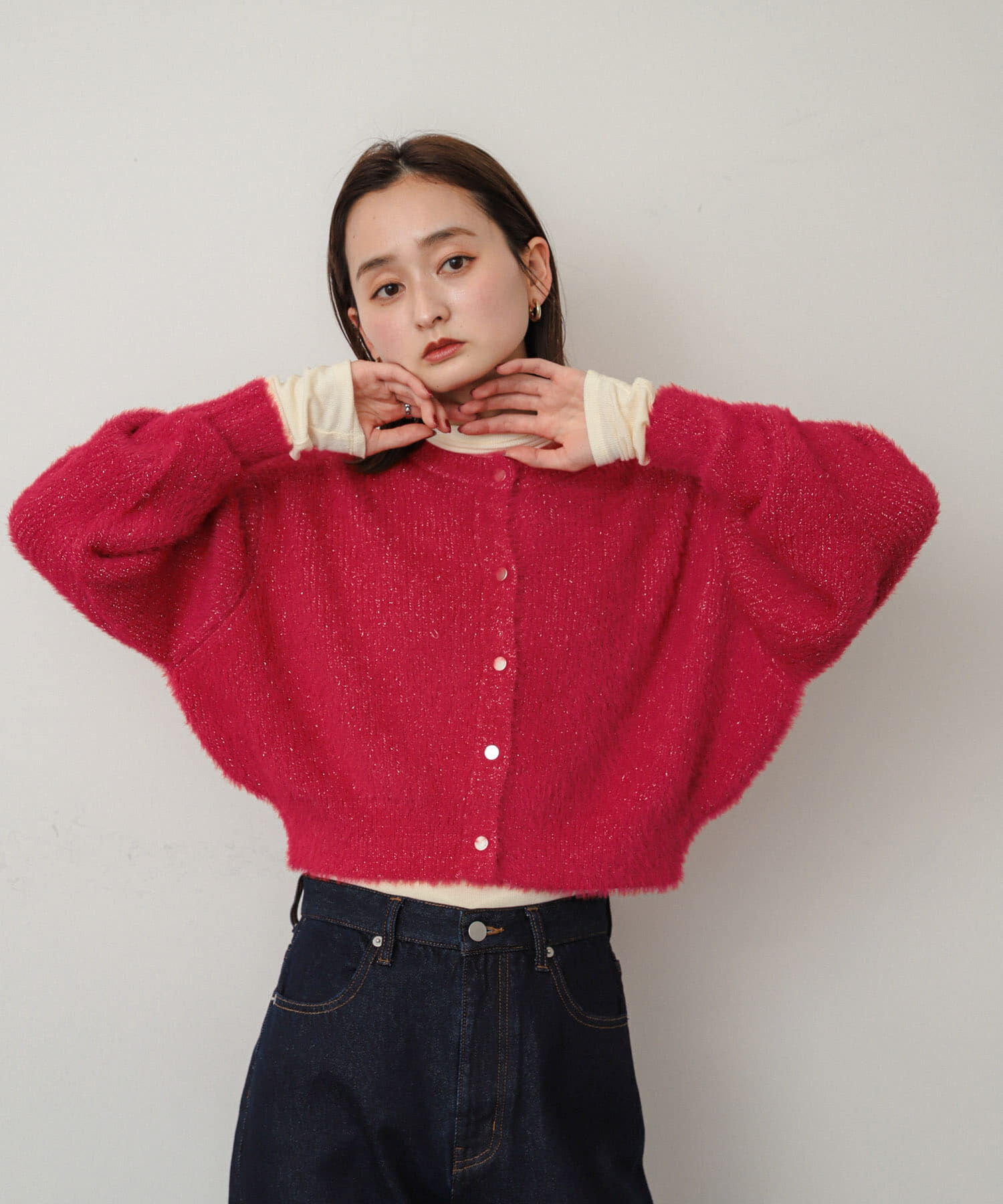 SENSE OF PLACE by URBAN RESEARCH「ラメシャギークロップドカーディガン」|ニット・セーター|