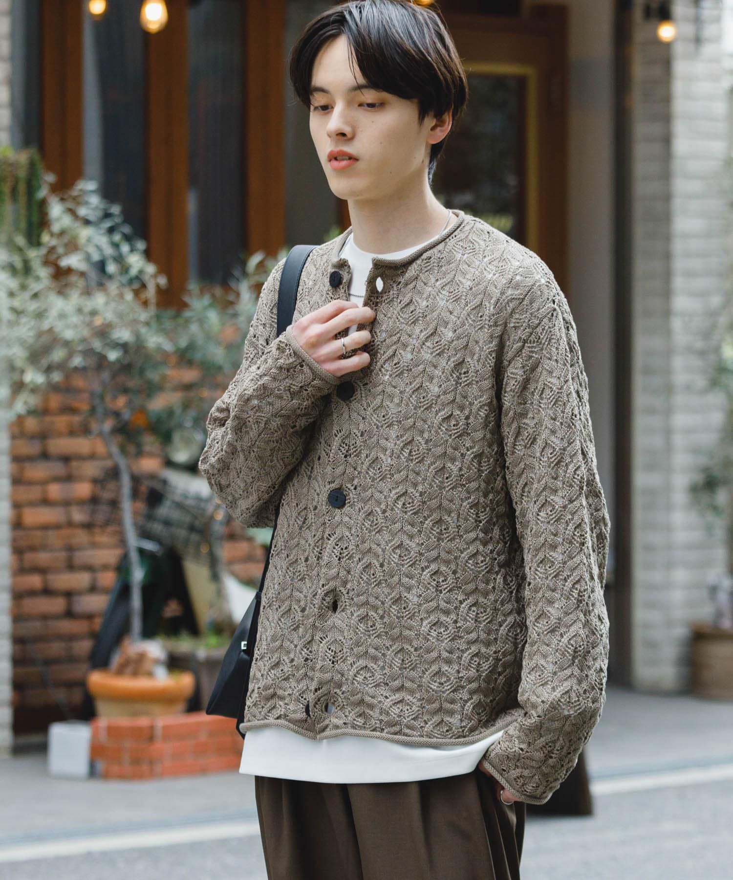 SENSE OF PLACE by URBAN RESEARCH「ケーブルメッシュクルーネックカーディガン」|カーディガン|