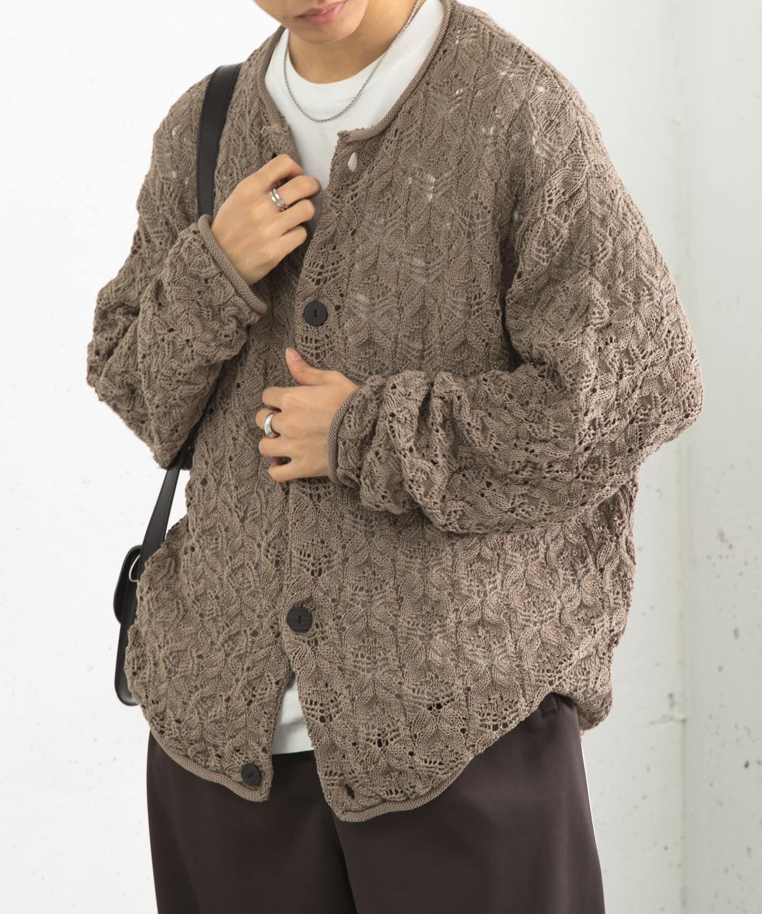 SENSE OF PLACE by URBAN RESEARCH「ケーブルメッシュクルーネックカーディガン」|カーディガン|