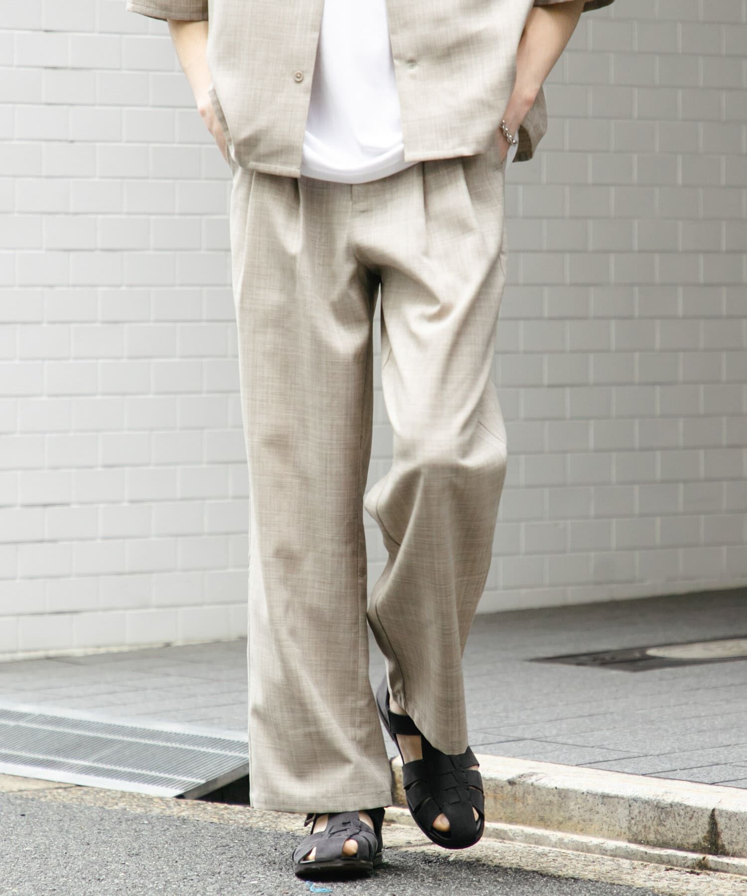 SENSE OF PLACE by URBAN RESEARCH「『ｾｯﾄｱｯﾌﾟ対応』『接触冷感/吸水速乾/ｲｰｼﾞｰｹｱ』ﾘﾈﾝﾗ  」|その他|ライトベージュ