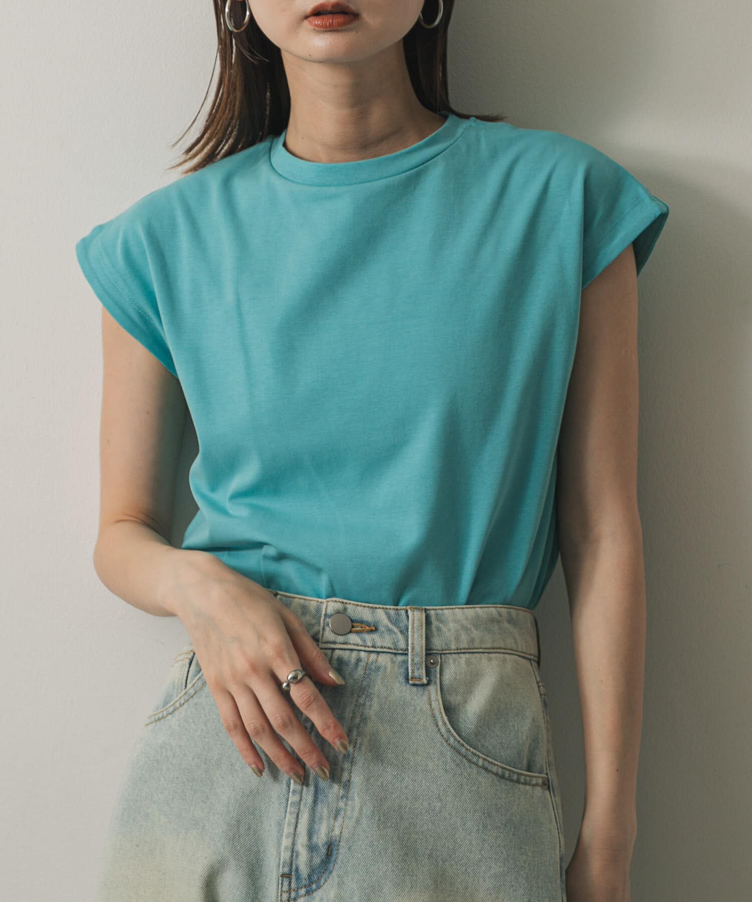 SENSE OF PLACE by URBAN RESEARCH「『UR TECH ひやサラクール』 クールタッチフレンチスリーブTシャツ」|Tシャツ・カットソー|グリーン