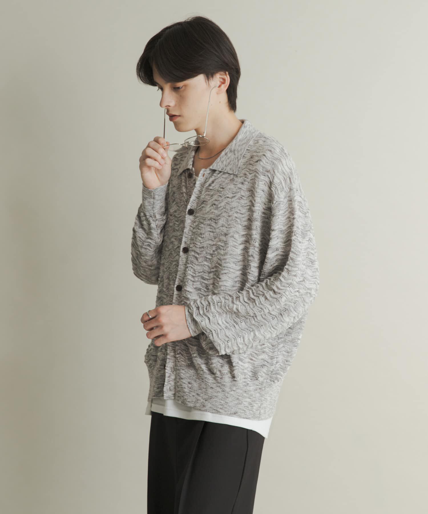 SENSE OF PLACE by URBAN RESEARCH「ミックスニットカーディガン」|カーディガン|