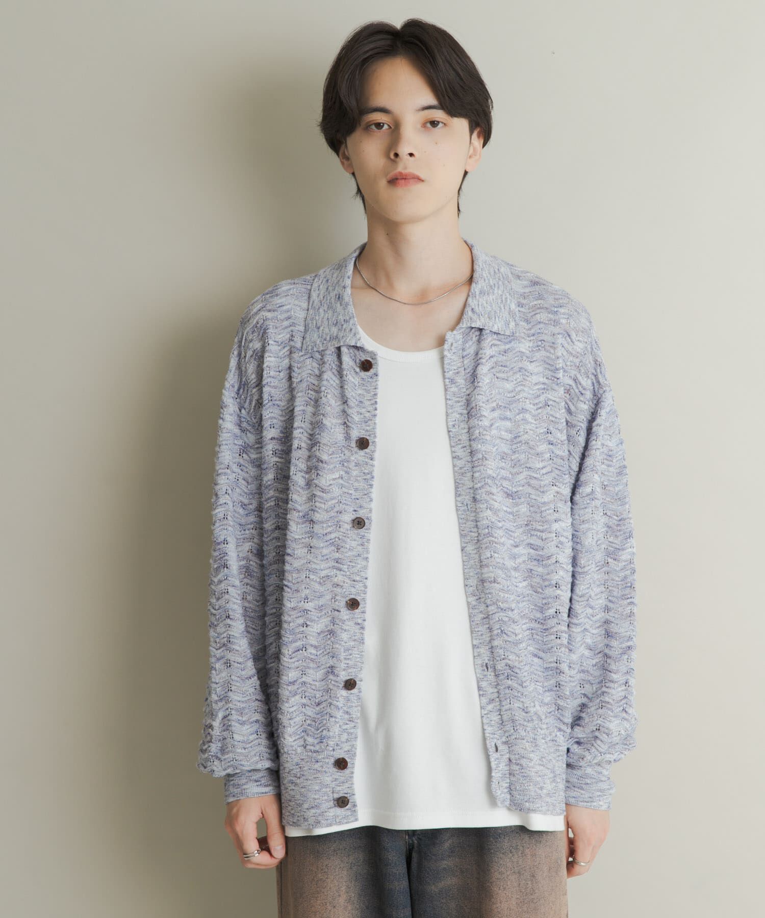 SENSE OF PLACE by URBAN RESEARCH「ミックスニットカーディガン」|カーディガン|