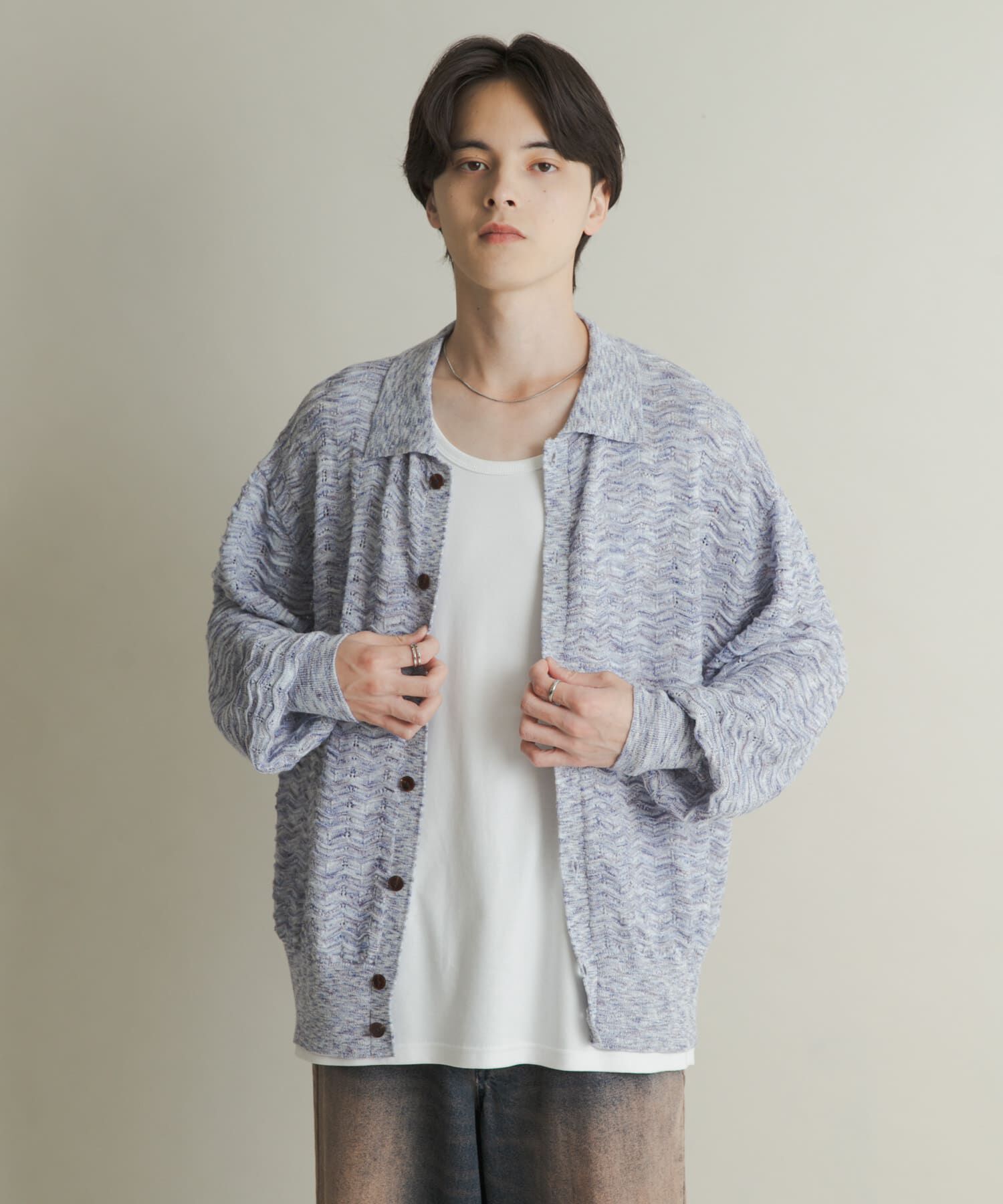 SENSE OF PLACE by URBAN RESEARCH「ミックスニットカーディガン」|カーディガン|