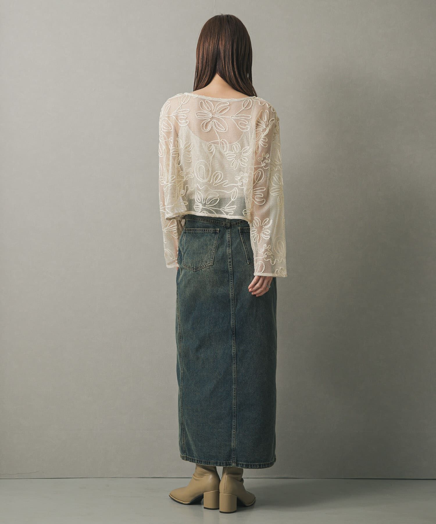 SENSE OF PLACE by URBAN RESEARCH「コードシシュウメッシュトップ」|Tシャツ・カットソー|