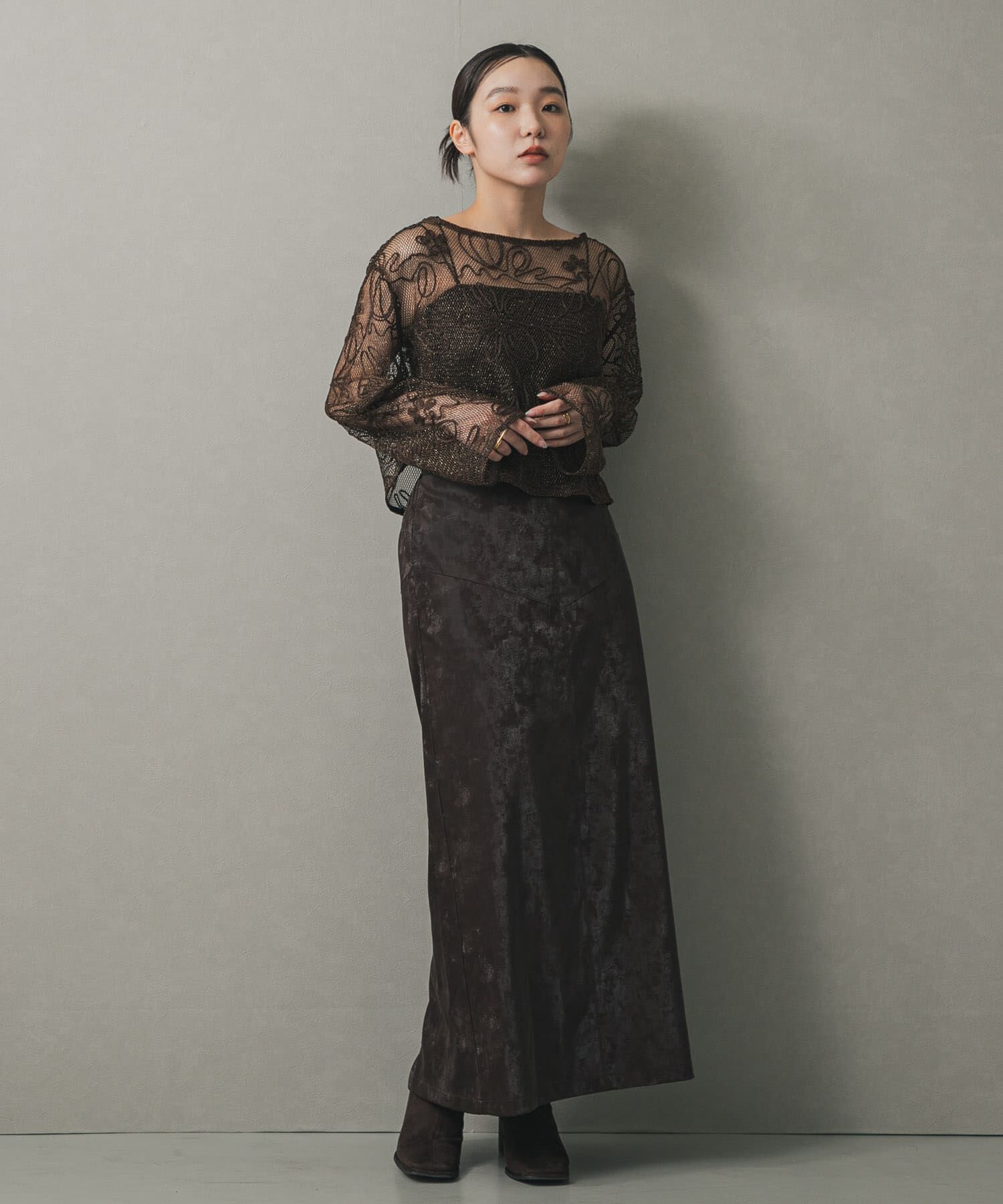 SENSE OF PLACE by URBAN RESEARCH「コードシシュウメッシュトップ」|Tシャツ・カットソー|