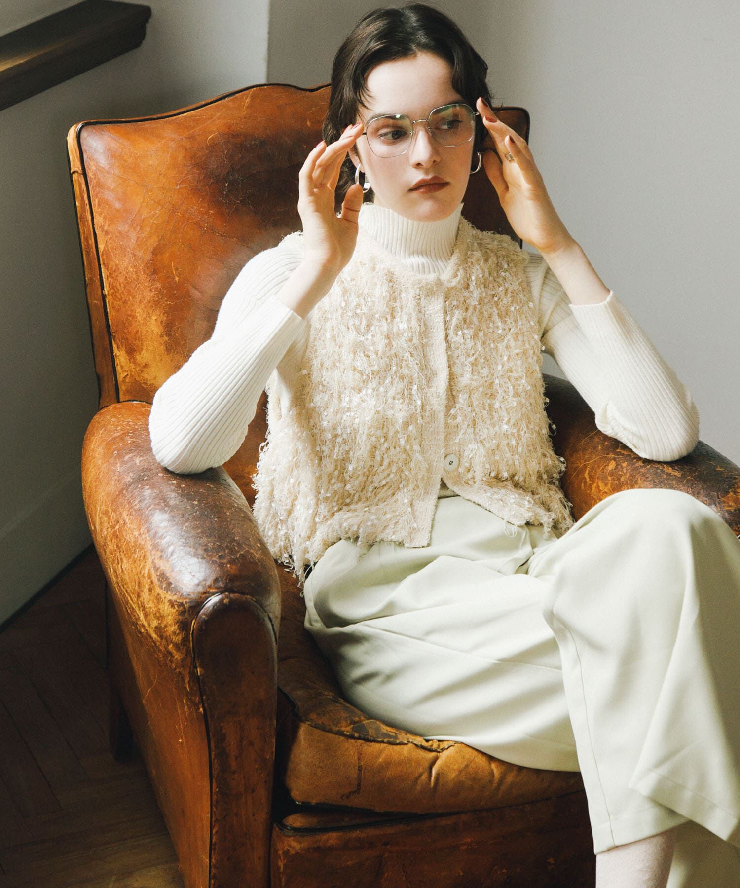 SENSE OF PLACE by URBAN RESEARCH「ブラシヤーンループベスト」|ベスト・ジレ|