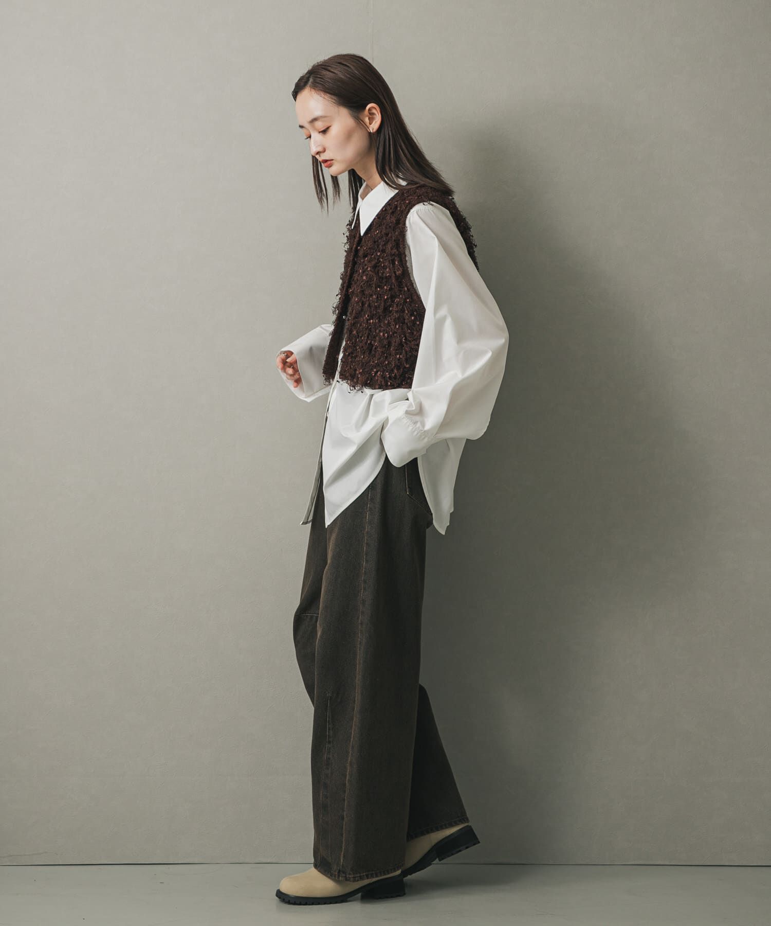 SENSE OF PLACE by URBAN RESEARCH「ブラシヤーンループベスト」|ベスト・ジレ|