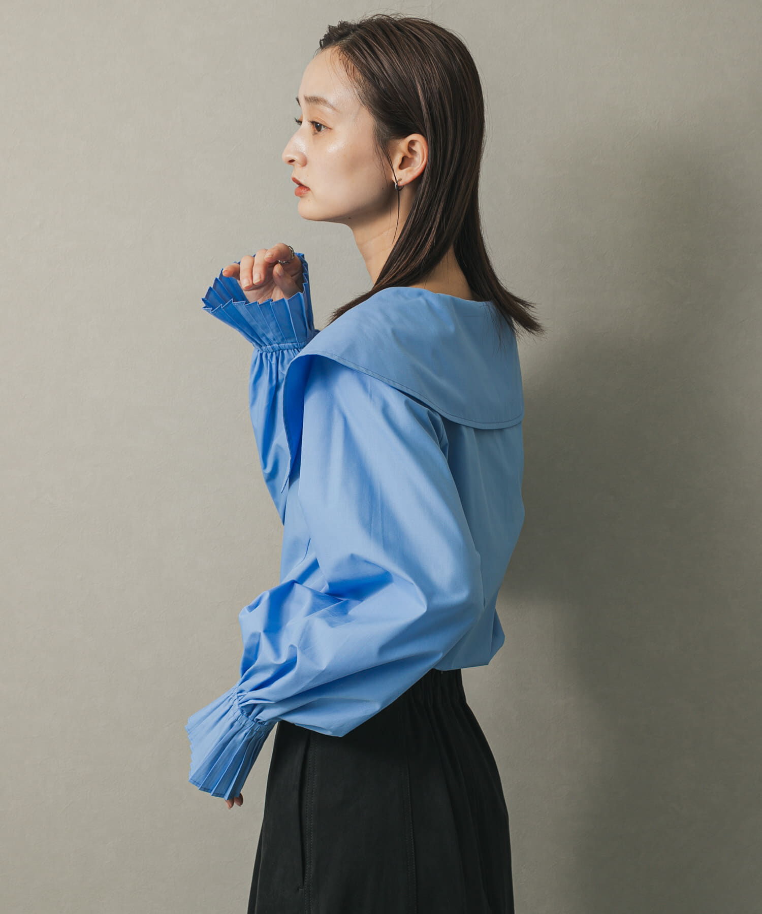 SENSE OF PLACE by URBAN RESEARCH「ビッグカラーカフスプリーツブラウス」|シャツ・ブラウス|