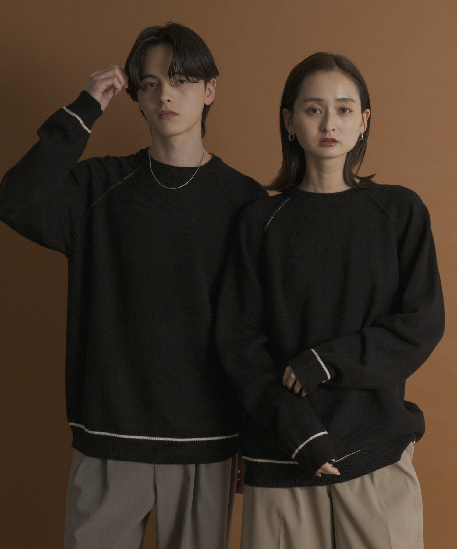 SENSE OF PLACE by URBAN RESEARCH「『一部WEB限定ｶﾗｰ』『洗濯可/毛玉防止』ｽﾄﾚｯﾁﾊｲｼｮｸﾗｲﾝﾆ」|ニット・セーター|ブラック