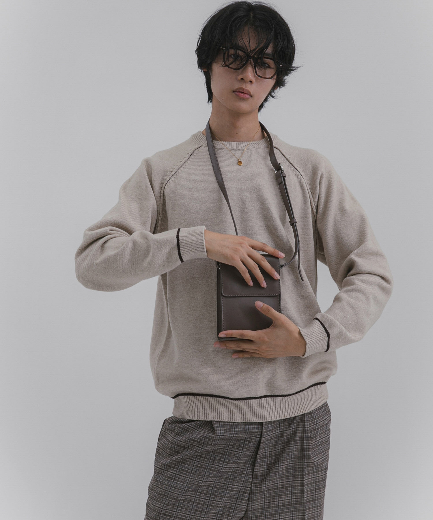 SENSE OF PLACE by URBAN RESEARCH「『一部WEB限定ｶﾗｰ』『洗濯可/毛玉防止』ｽﾄﾚｯﾁﾊｲｼｮｸﾗｲﾝﾆ」|ニット・セーター|ベージュ