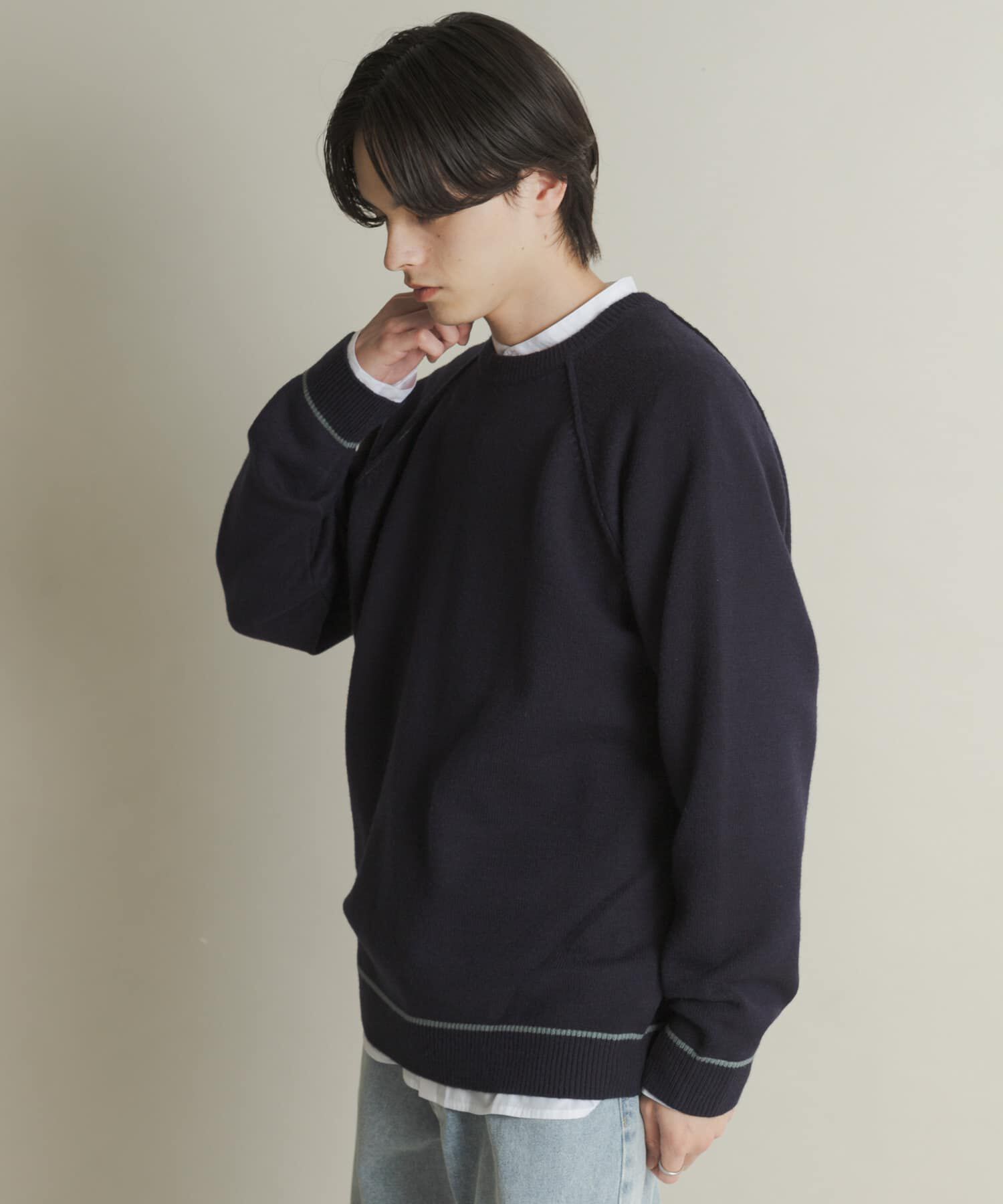 SENSE OF PLACE by URBAN RESEARCH「『一部WEB限定ｶﾗｰ』『洗濯可/毛玉防止』ｽﾄﾚｯﾁﾊｲｼｮｸﾗｲﾝﾆ」|ニット・セーター|