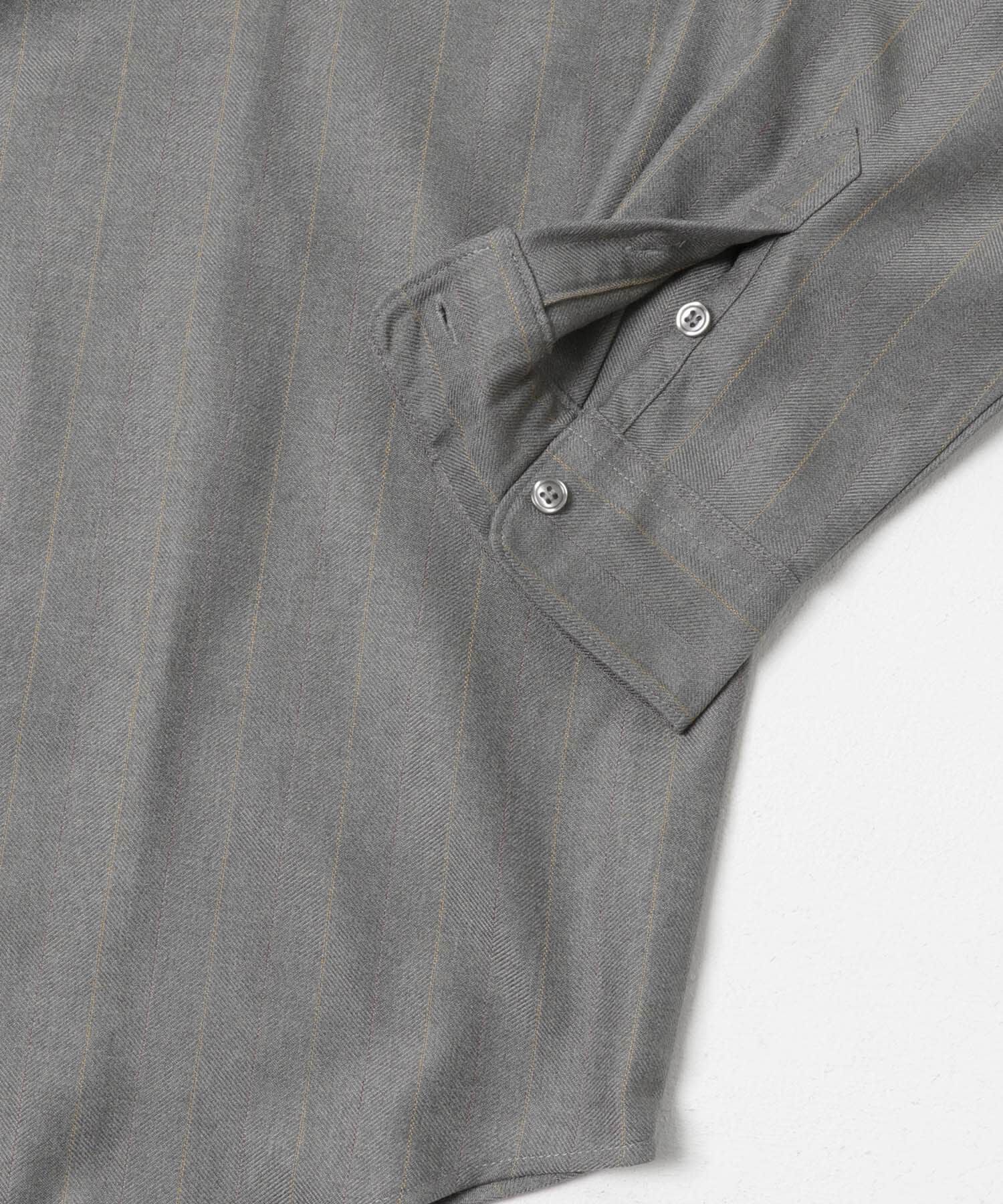 SENSE OF PLACE by URBAN RESEARCH「ウールタッチストライプバンドカラーシャツ」|シャツ・ブラウス|