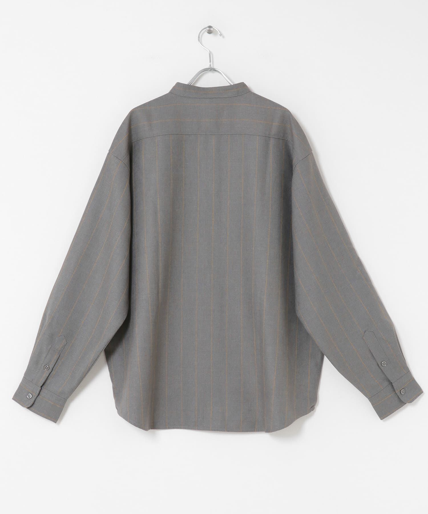 SENSE OF PLACE by URBAN RESEARCH「ウールタッチストライプバンドカラーシャツ」|シャツ・ブラウス|
