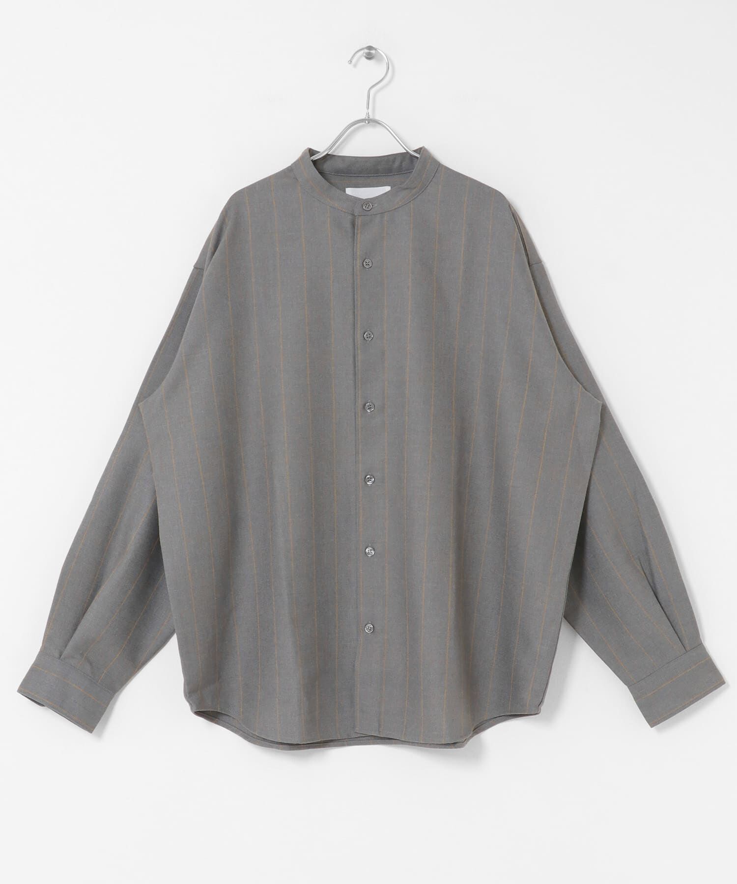 SENSE OF PLACE by URBAN RESEARCH「ウールタッチストライプバンドカラーシャツ」|シャツ・ブラウス|