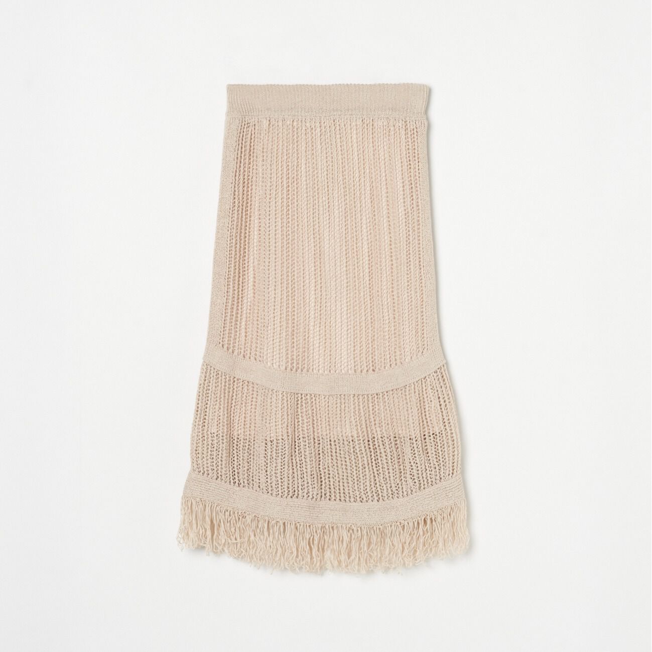 HELIOPOLE「HELIOPOLE LINEN TAPE TIERED SKIRT」|スカート|ベージュ
