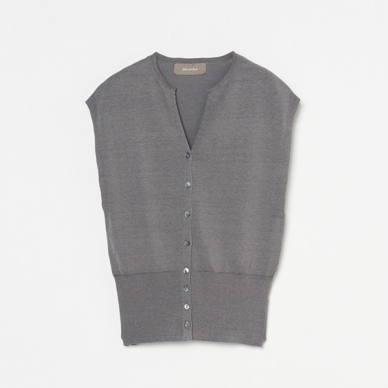 HELIOPOLE「HELIOPOLE FRENCH SLEEVE KNIT VEST」|ニット・セーター|チャコールグレー