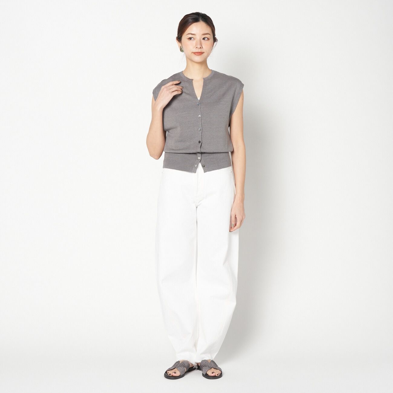 HELIOPOLE「HELIOPOLE FRENCH SLEEVE KNIT VEST」|ニット・セーター|