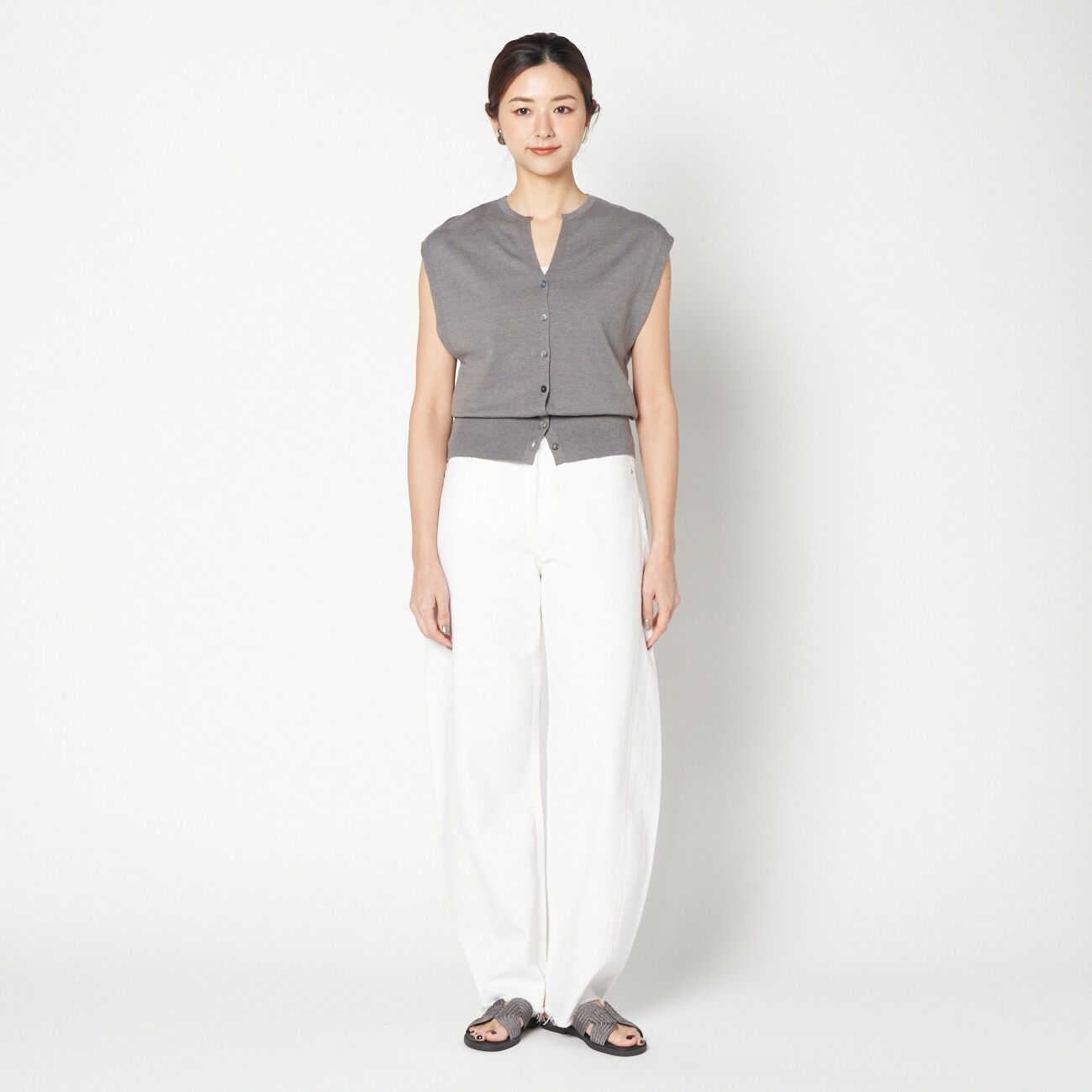 HELIOPOLE「HELIOPOLE FRENCH SLEEVE KNIT VEST」|ニット・セーター|