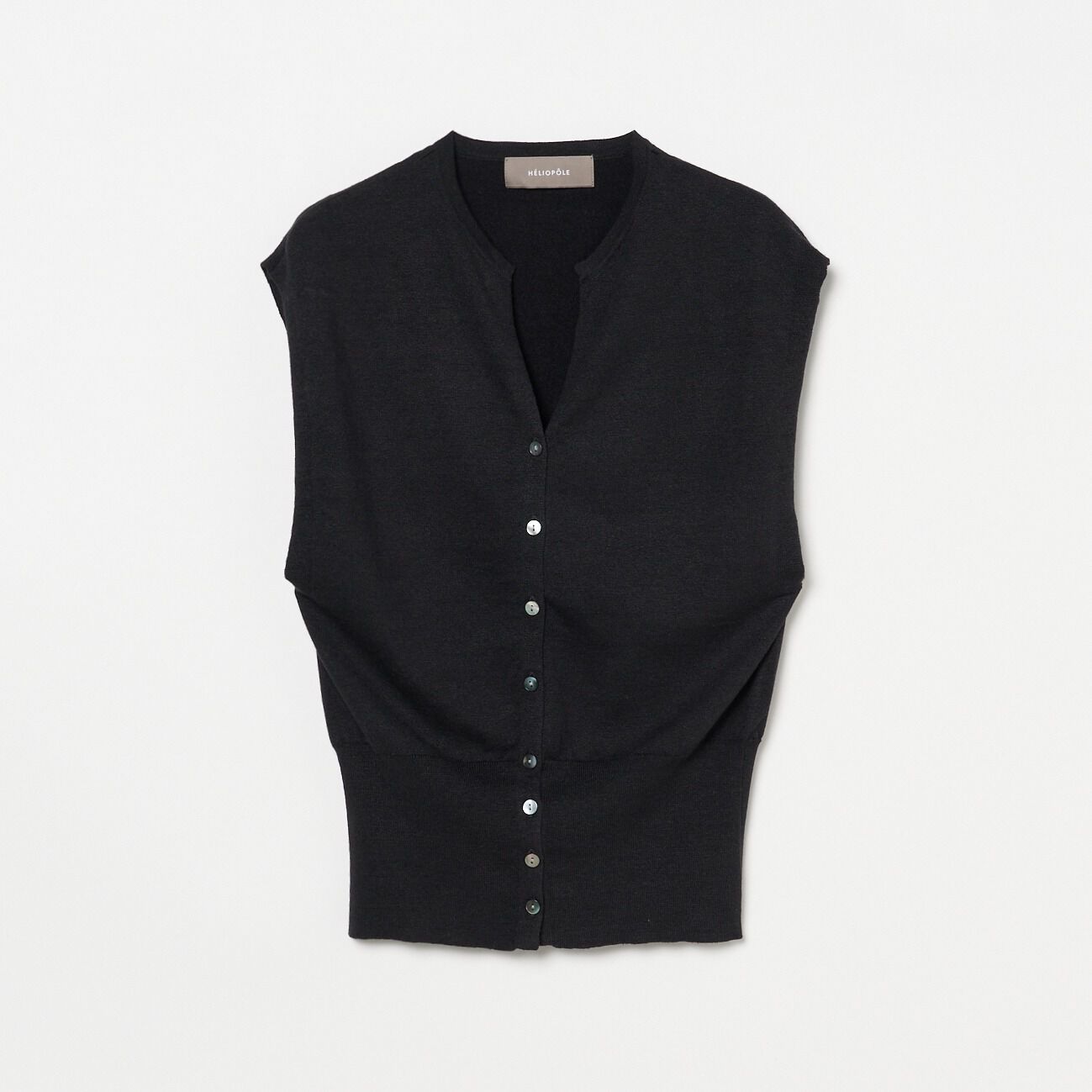 HELIOPOLE「HELIOPOLE FRENCH SLEEVE KNIT VEST」|ニット・セーター|ブラック