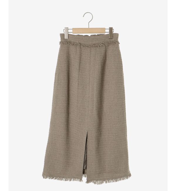le.coeur blanc「ツイードフリンジストレートスカート」|スカート|