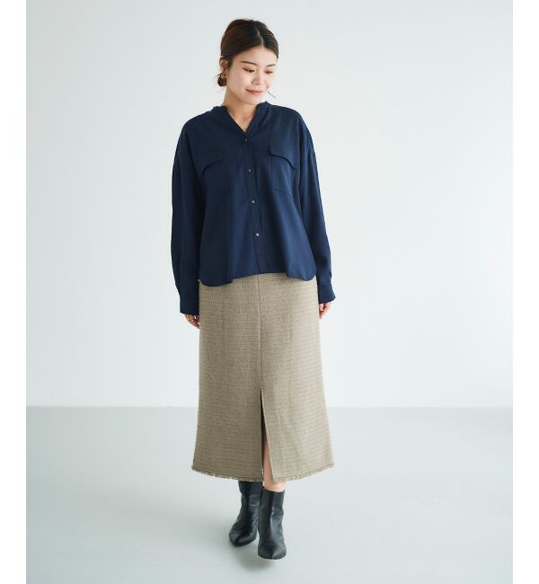 le.coeur blanc「ツイードフリンジストレートスカート」|スカート|