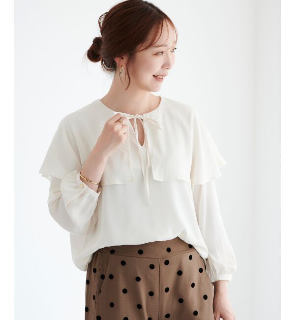 le.coeur blanc「ケープフリルブラウス」|シャツ・ブラウス|