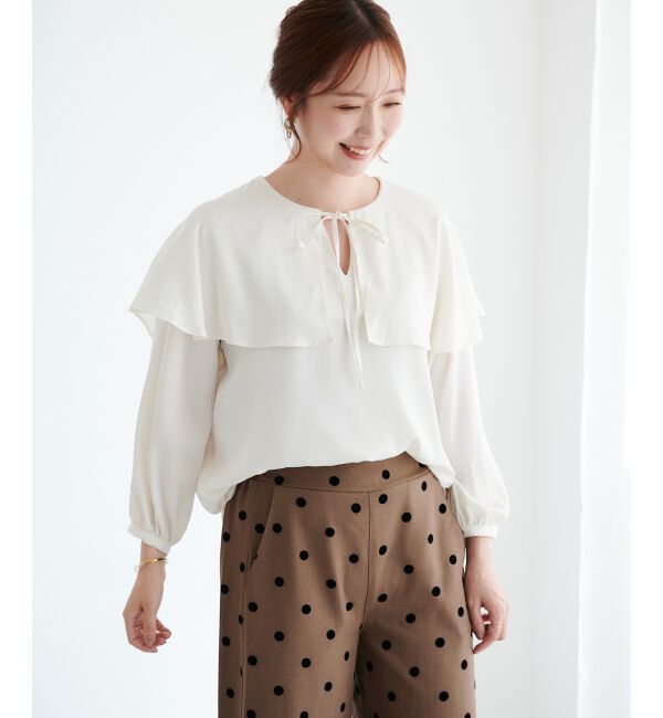 le.coeur blanc「ケープフリルブラウス」|シャツ・ブラウス|