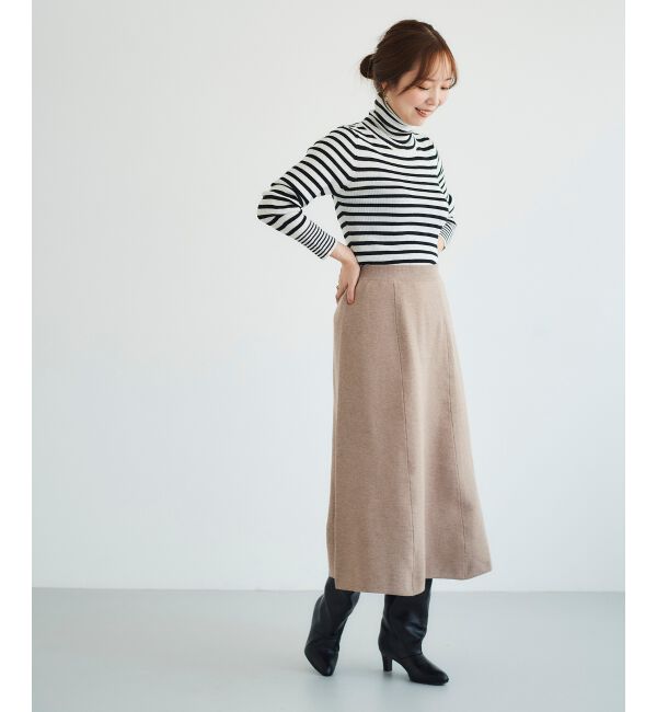 le.coeur blanc「スムースフレアニットスカート」|フレア|
