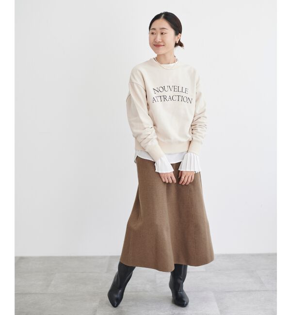 le.coeur blanc「スムースフレアニットスカート」|フレア|