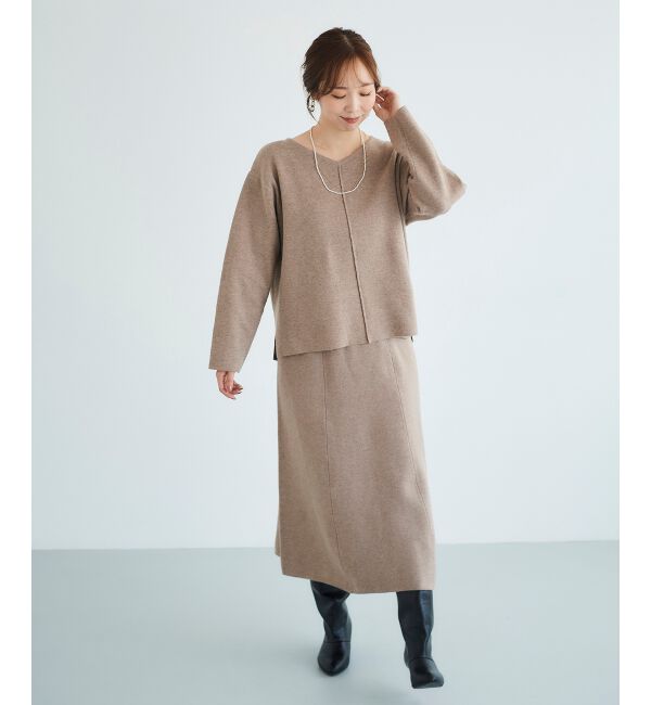 le.coeur blanc「スムースフレアニットスカート」|フレア|