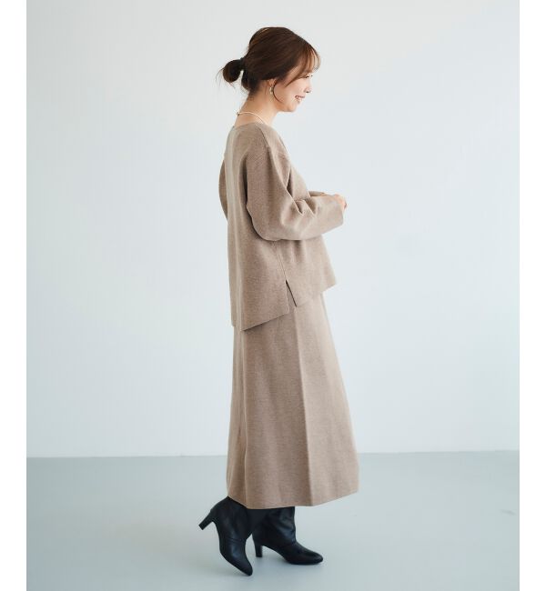 le.coeur blanc「スムースフレアニットスカート」|フレア|