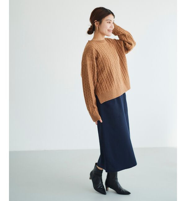 le.coeur blanc「ジャージーメルトントラペーズスカート」|スカート|