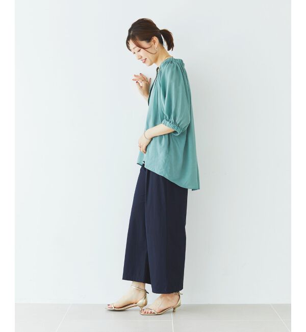 le.coeur blanc「シアーVネックギャザーブラウス」|シャツ・ブラウス|