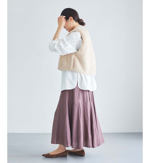 le.coeur blanc「《手洗い可能》シルキーローンギャザースカート」|スカート|