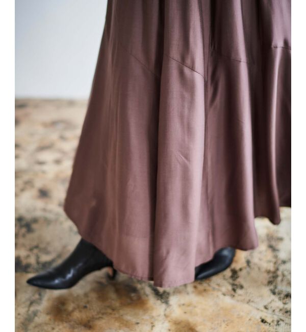 le.coeur blanc「《手洗い可能》シルキーローンギャザースカート」|スカート|