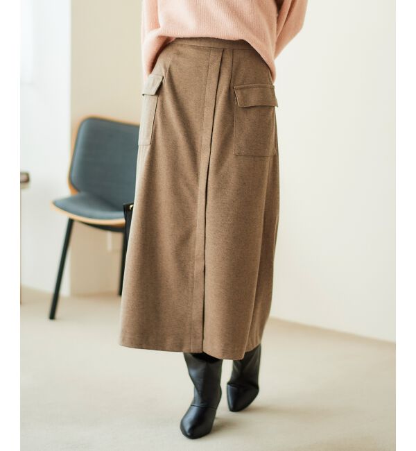 le.coeur blanc「《手洗い可能》カーゴポケットラップライクスカート」|スカート|