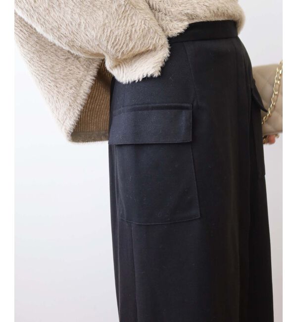 le.coeur blanc「《手洗い可能》カーゴポケットラップライクスカート」|スカート|