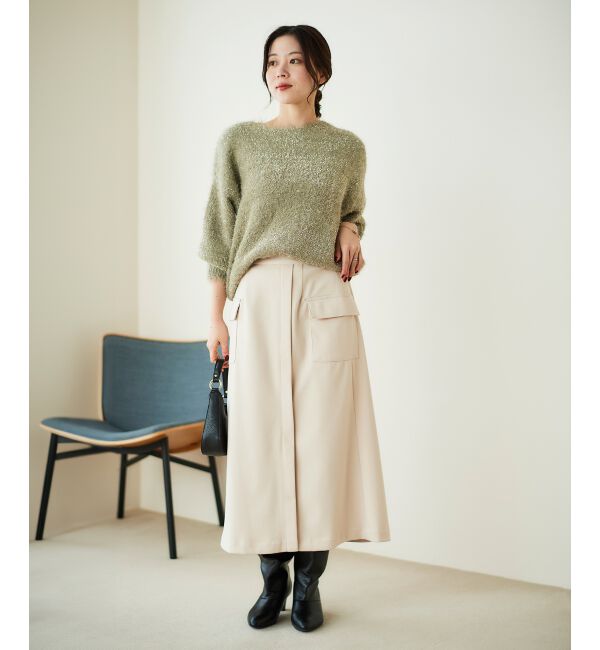 le.coeur blanc「《手洗い可能》カーゴポケットラップライクスカート」|スカート|