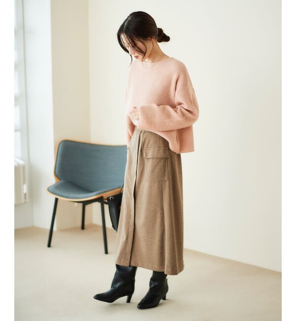 le.coeur blanc「《手洗い可能》カーゴポケットラップライクスカート」|スカート|