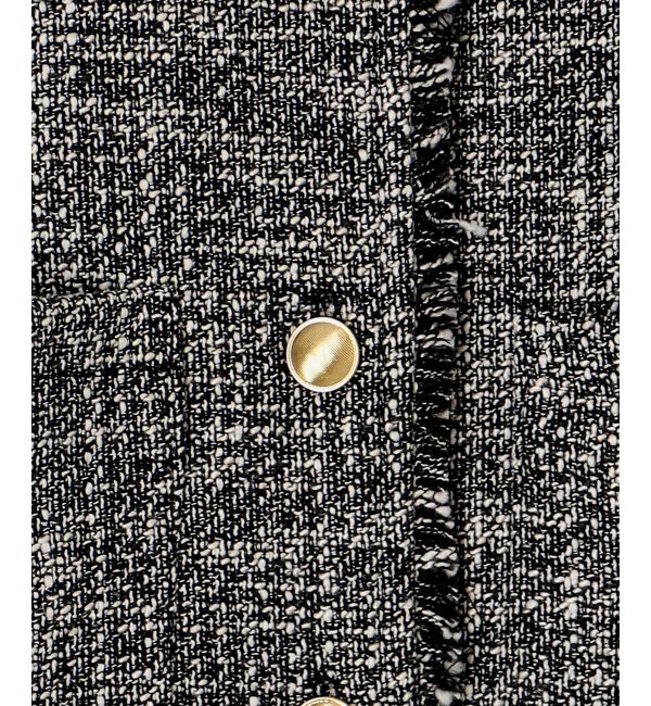  「《通勤着やセレモニーシーンにも》メランジツイードノーカラージャケット」|その他|