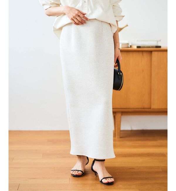  「ジャガードダンボールタイトスカート」|タイト|ベージュ