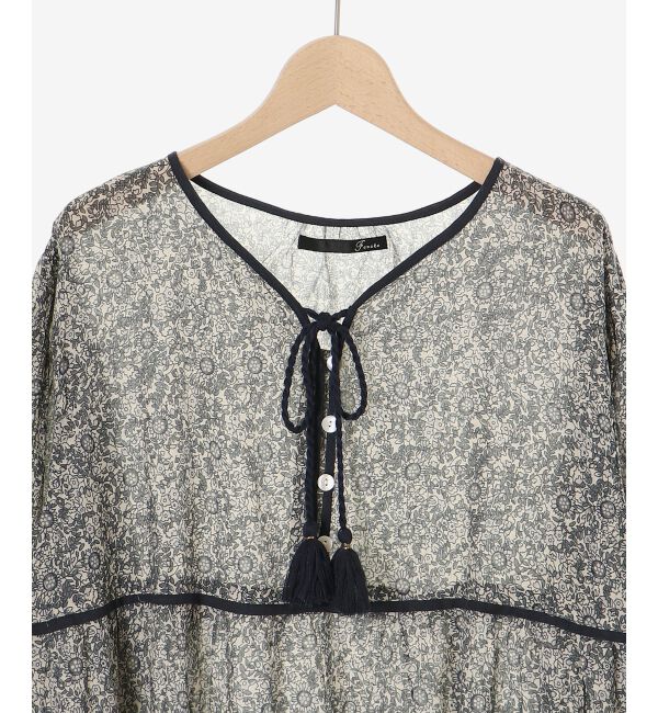  「Fanakaパイピングフラワー柄ワンピ」|ワンピース|