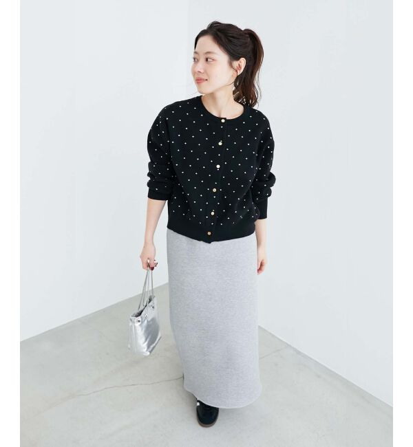  「ドットジャガードニットカーディガン」|カーディガン|