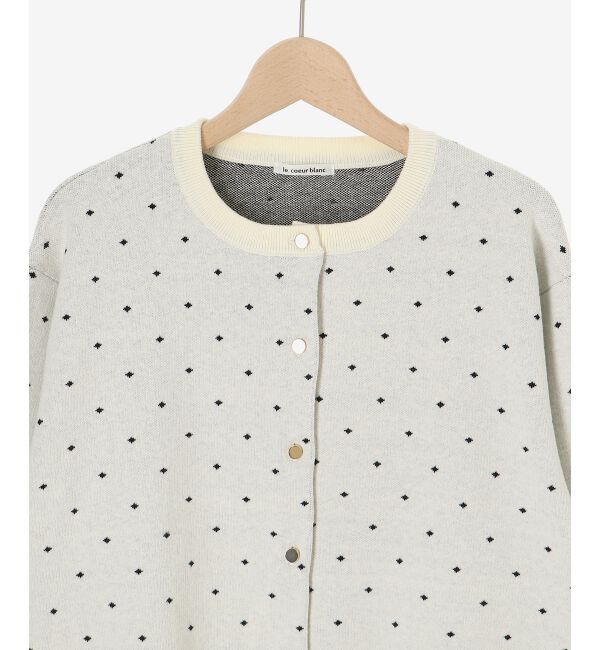  「ドットジャガードニットカーディガン」|カーディガン|