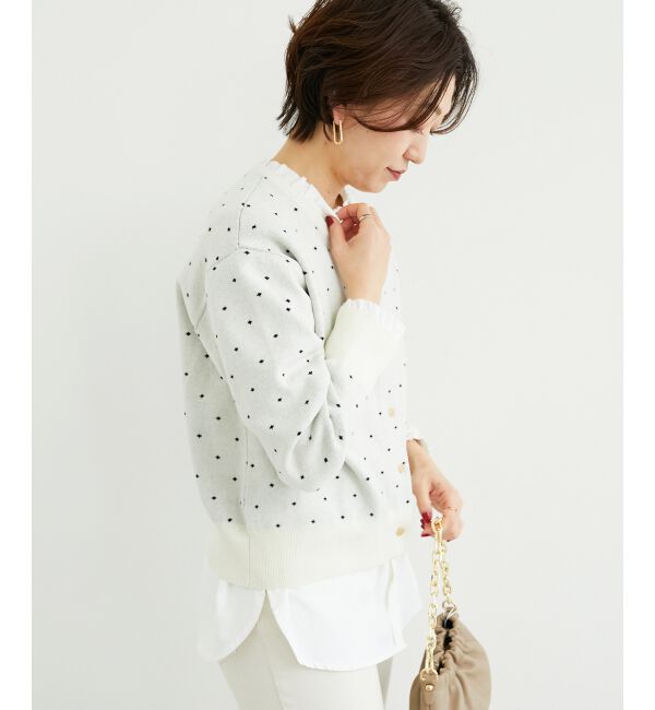  「ドットジャガードニットカーディガン」|カーディガン|